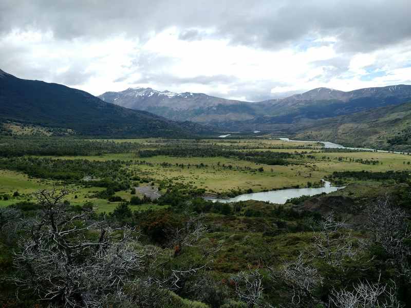 View from the trail looking north into the valley where Seron campsite is located