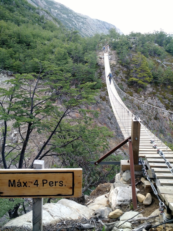 Crossing a swing bridge