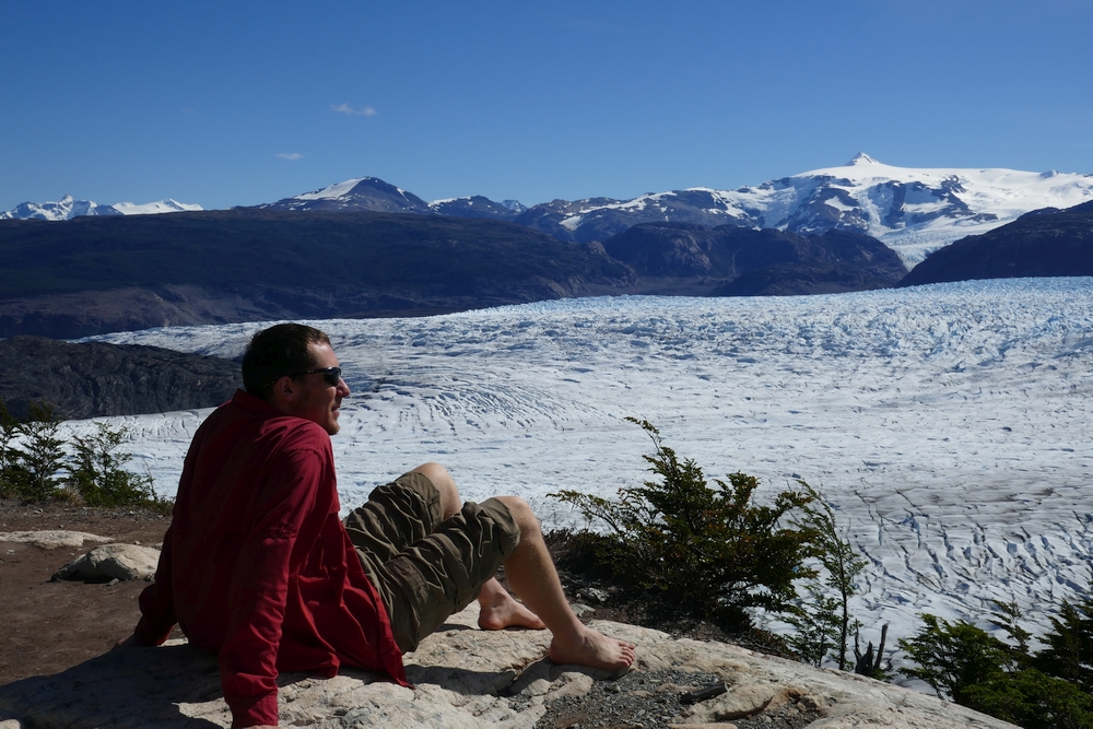 Enjoying the sun from a bare rock near Paso campground.